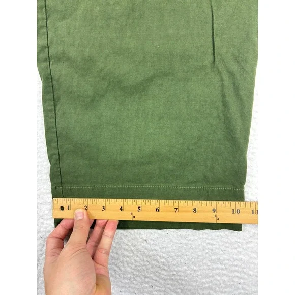 Maeve Colette Pants Women's 31 Green Linen Blend Crop Wide Leg Casual Chic - Picture 12 of 15